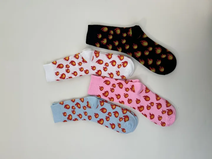Custom Flame Motif Crew Socks catalog product image