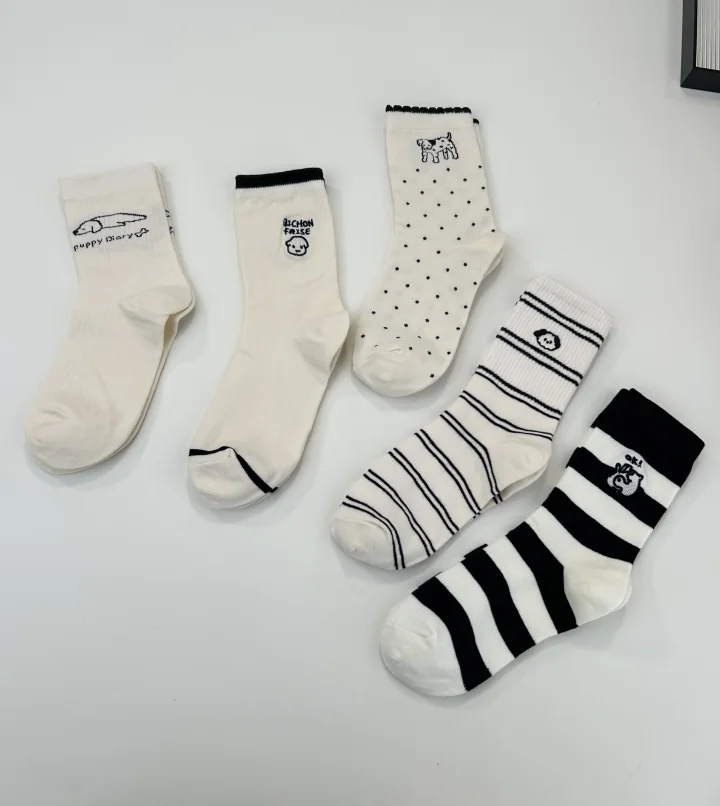 Custom Embroidered Dog Family Crew Socks catalog product image