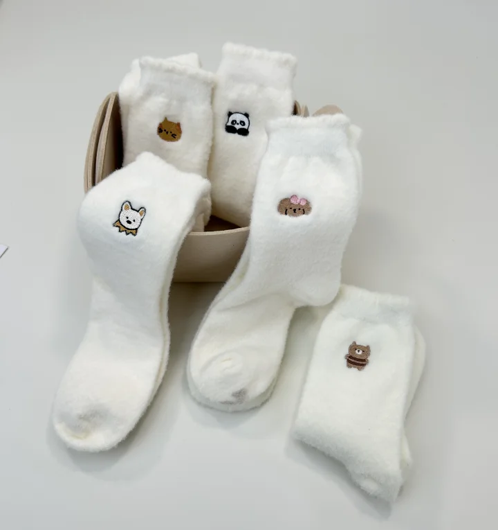 Custom Embroidered Fuzzy Crew Socks catalog product image