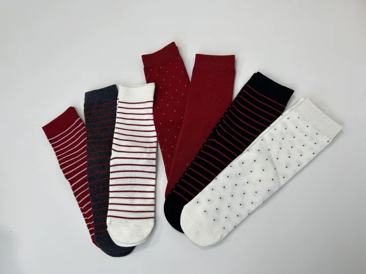 Custom Polka Dot Stripe Crew Socks catalog product image