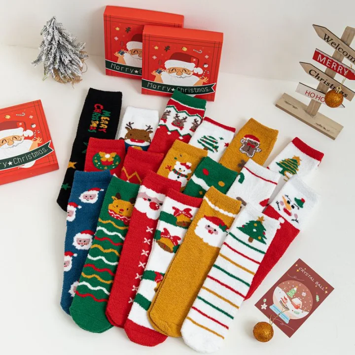 Custom Double-Sided Fleece Christmas Socks catalog product image