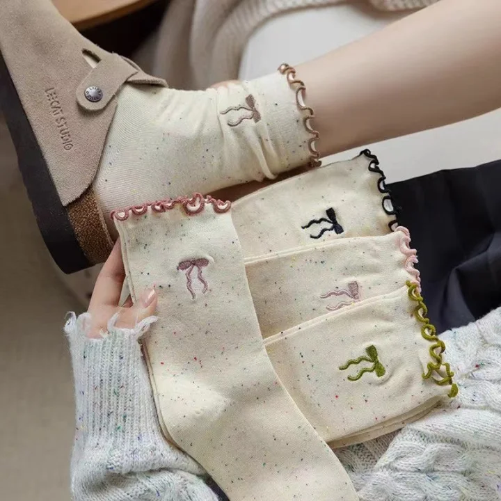 Custom Ruffled Bow Crew Socks catalog product image