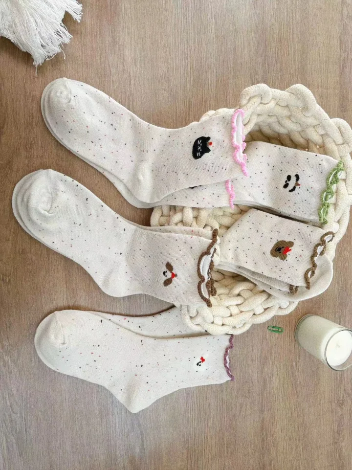 Custom Ruffled Dog Crew Socks catalog product image