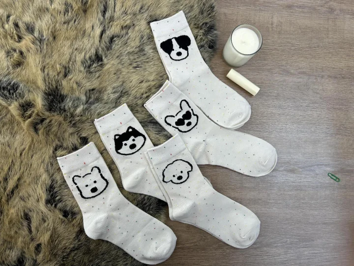 Custom Speckled-Yarn Dog Crew Socks catalog product image