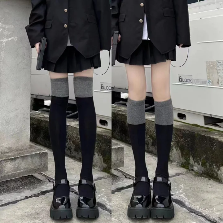 Custom Patchwork Over-the-Knee Socks catalog product image