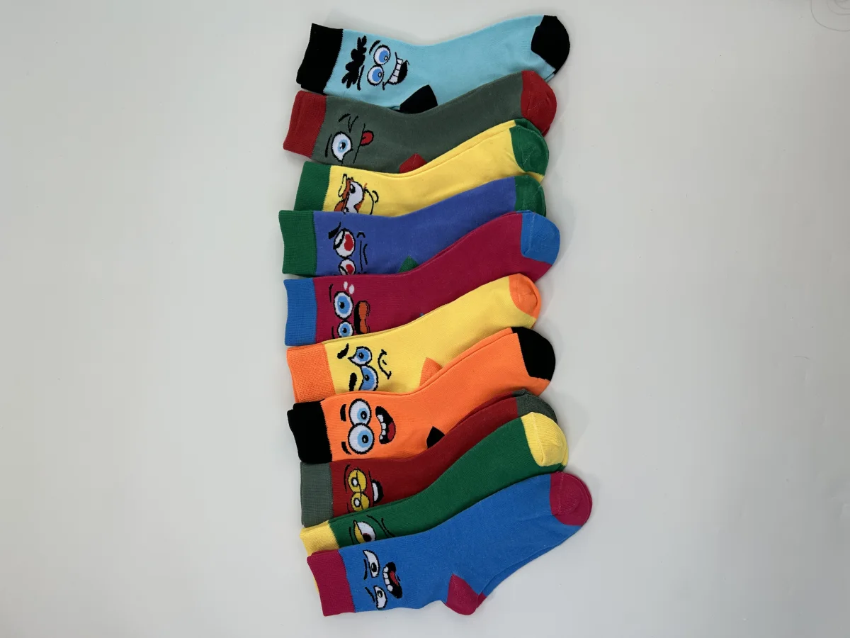 Custom Dual-Side Face Motif Crew Socks catalog product image