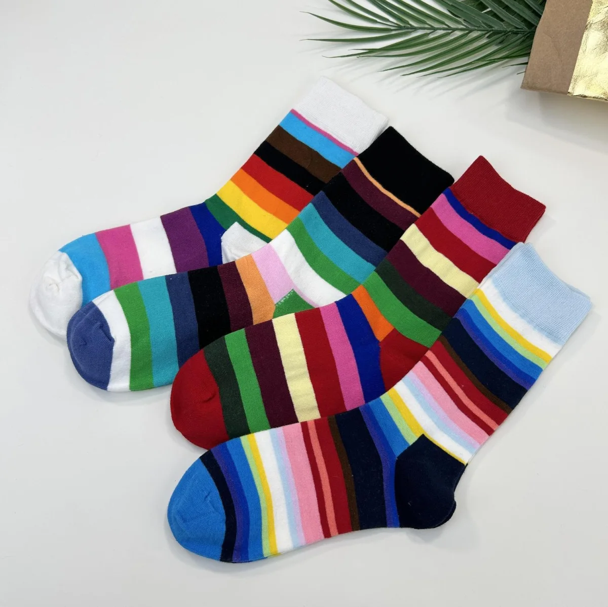 Custom Rainbow Pattern Crew Socks catalog product image