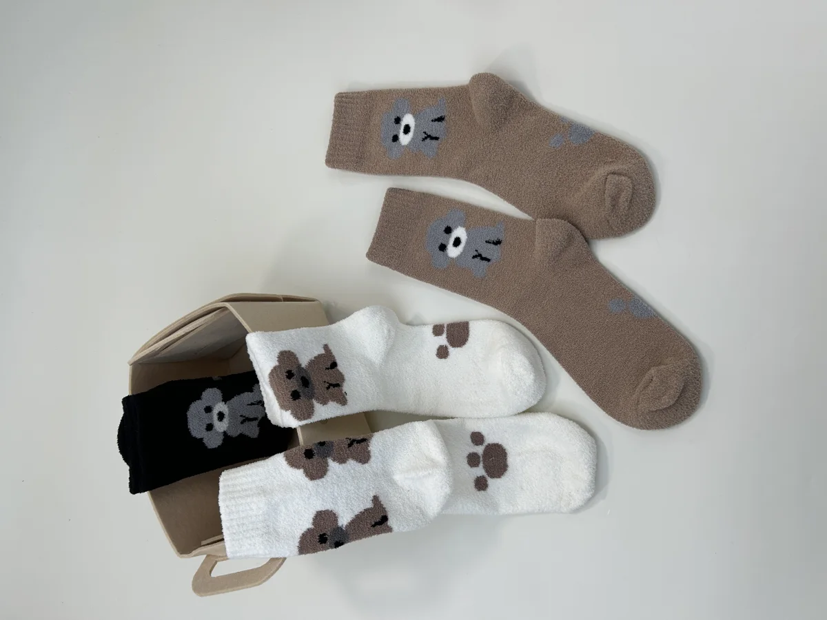 Custom Fuzzy Dog Crew Socks catalog product image