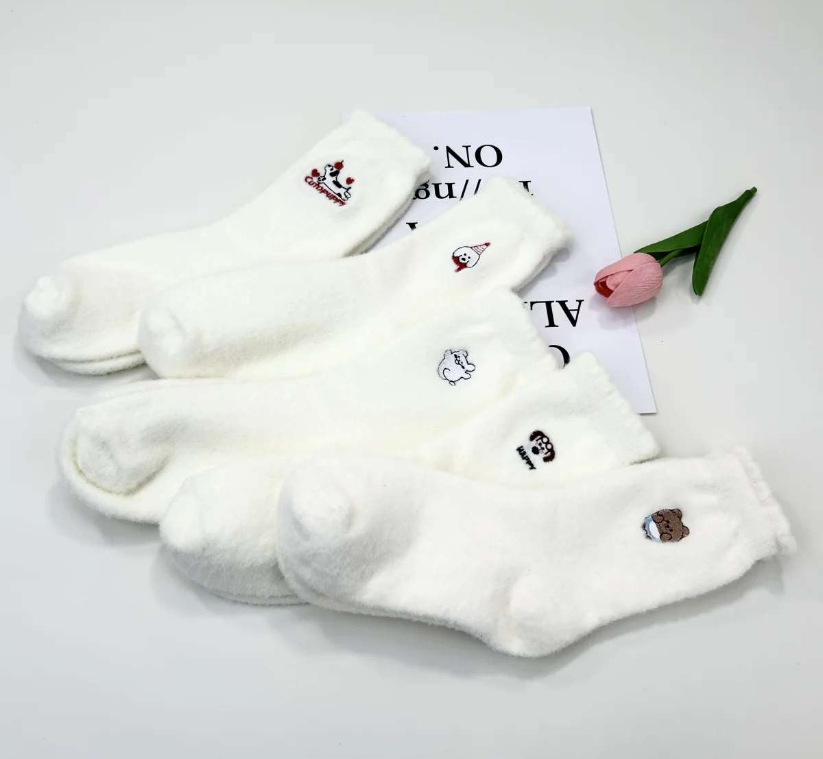 Custom Fuzzy Cartoon Crew Socks catalog product image