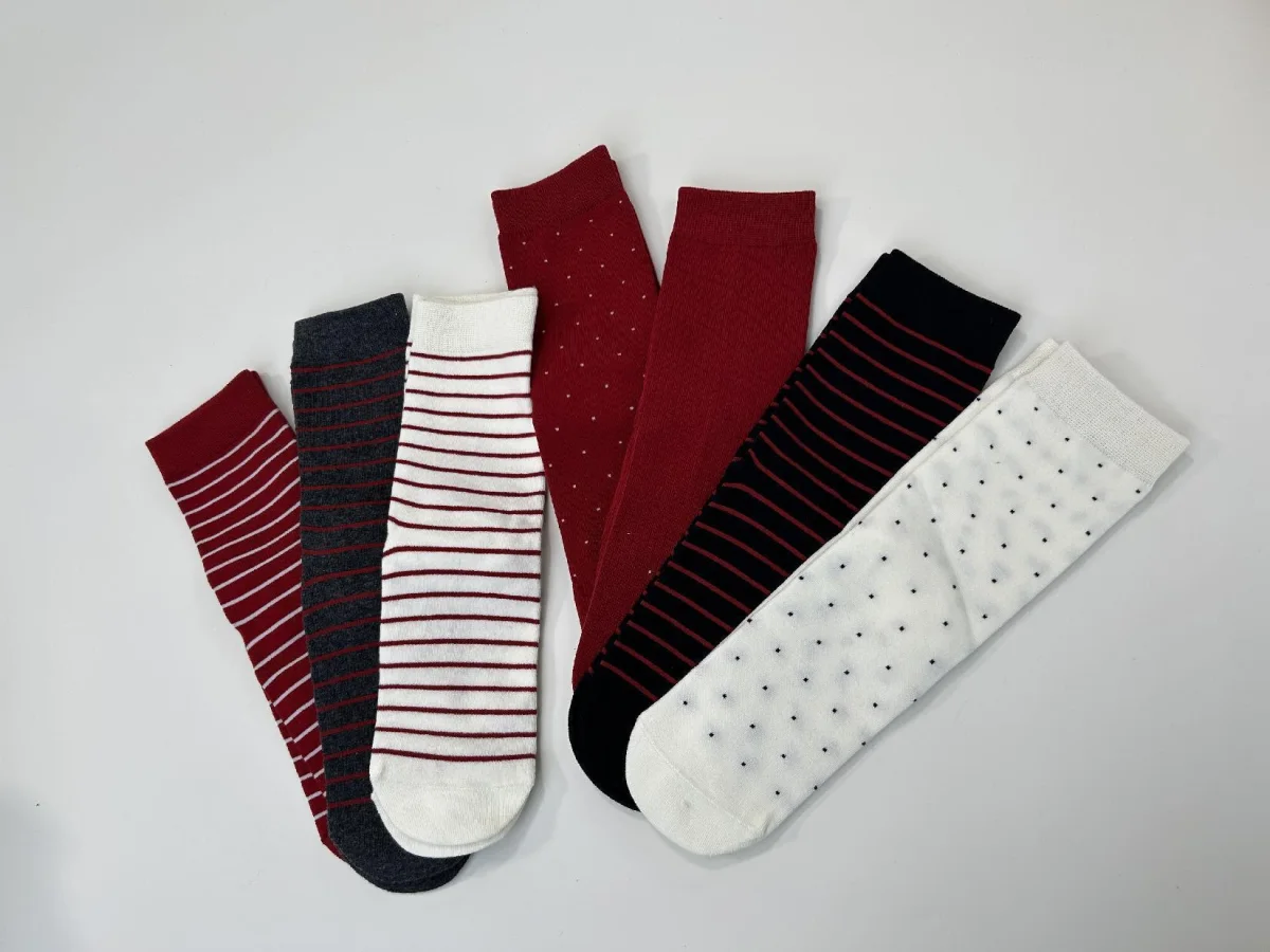 Custom Polka Dot Stripe Crew Socks catalog product image