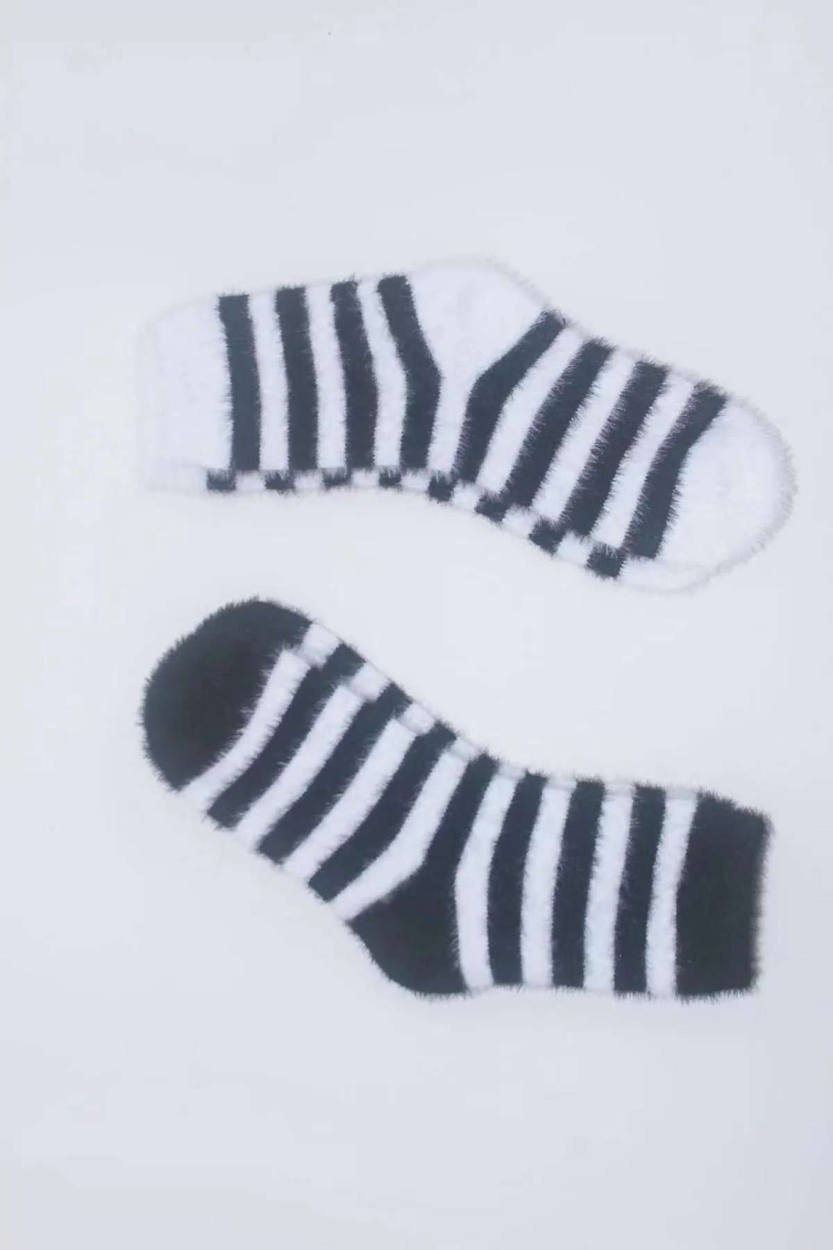 Custom Fuzzy Striped Crew Socks catalog product image
