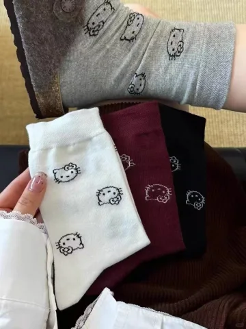 Custom Mid-Crew Cat Socks catalog product image